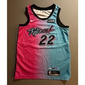 Miami Heat Vice Nights‎ Gradiant Butler #22 NBA Jersey 44 Pink Blue Sleeveless